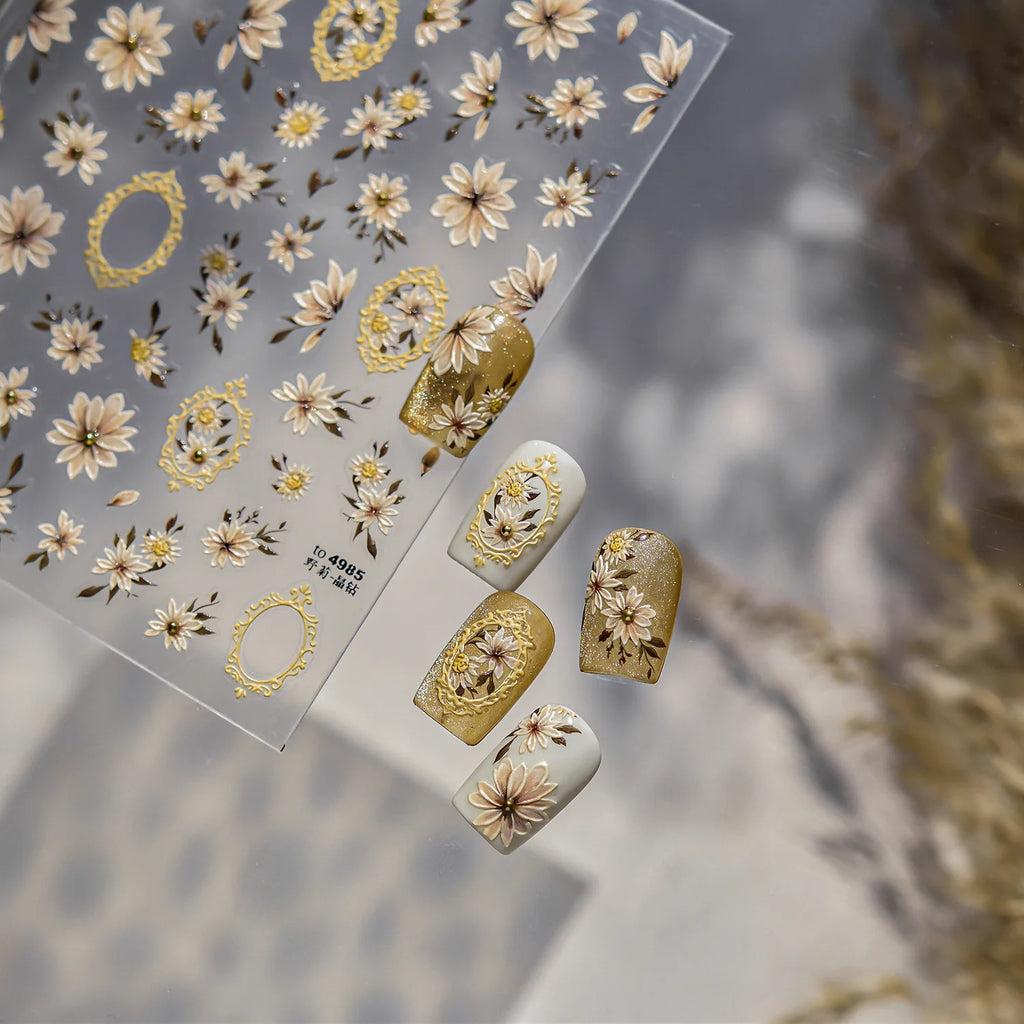 Marguerite — Stickers Nail Art 5D