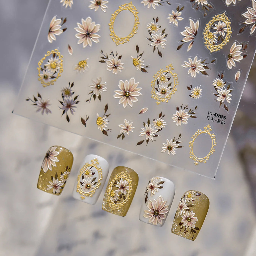Marguerite — Stickers Nail Art 5D